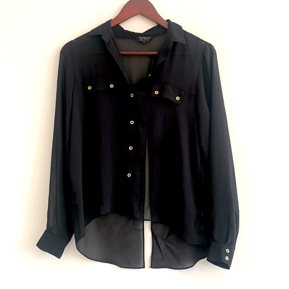 36. Top Shop Sheer Blouse Sz 2